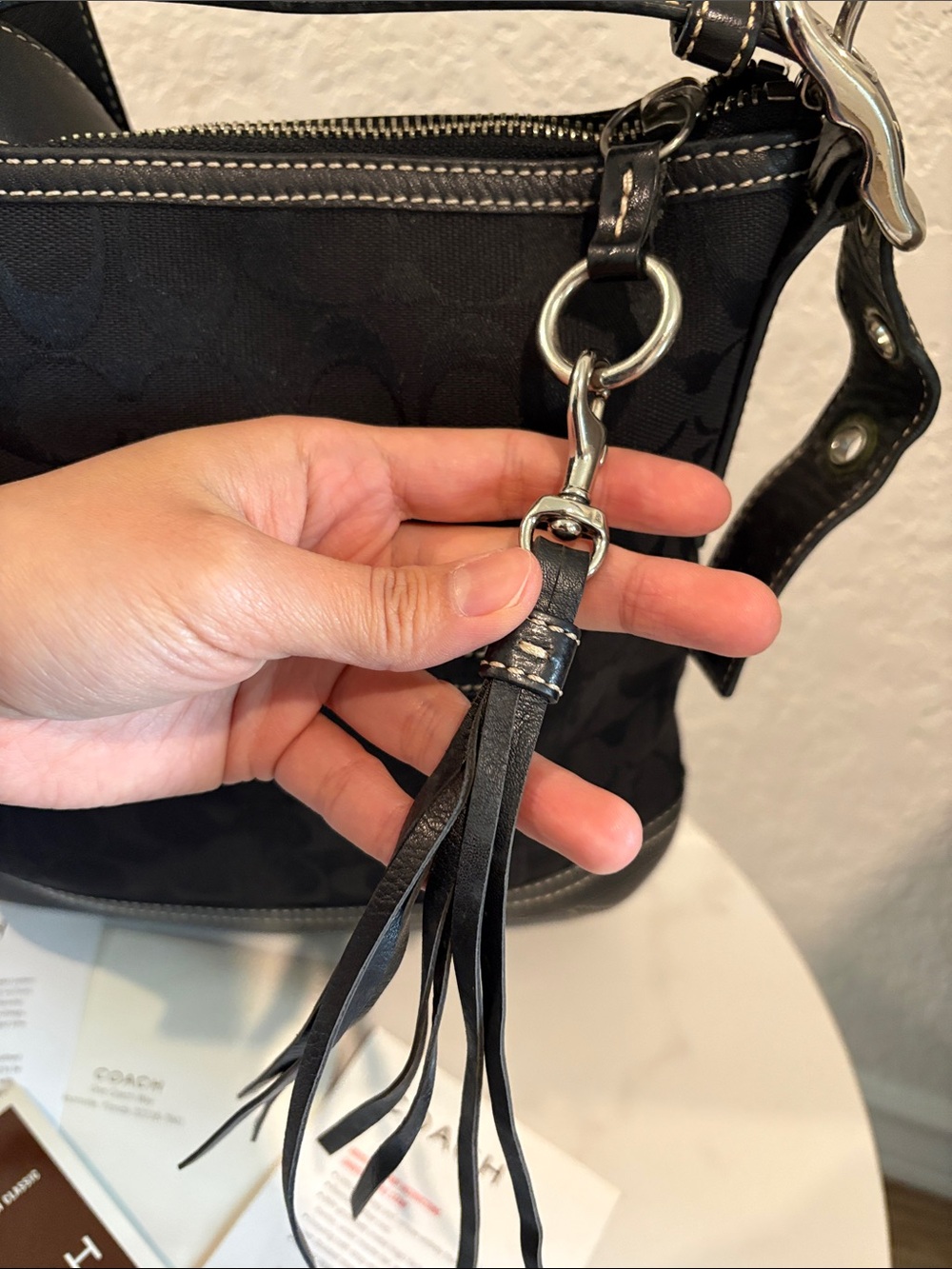 Coach Classic Black Signature Canvas/Leather combo Crossbody Bag - Picture 14 of 15